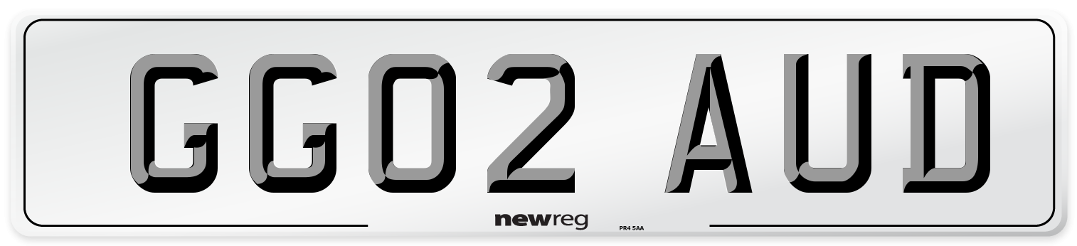 GG02 AUD Number Plate from New Reg